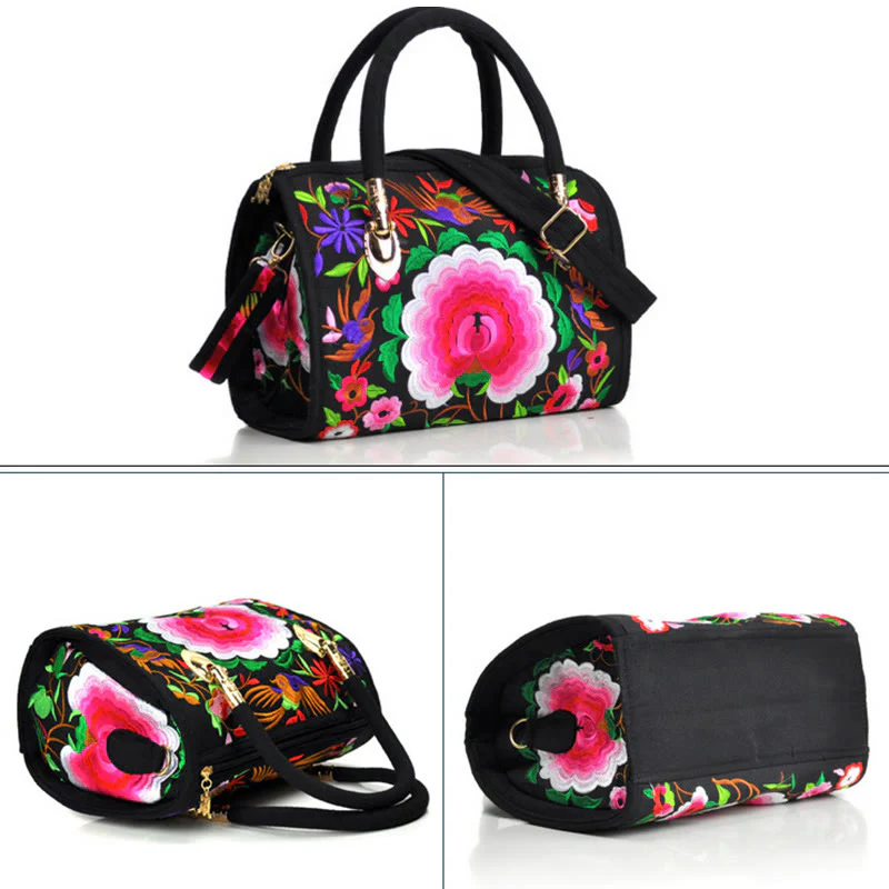 Buddha Stones Drzewko Pieniędzy Piwonia Kamelia Dwustronny Haft Płótno Torebka Na Zakupy Torebka Torebka Crossbody - Image 8