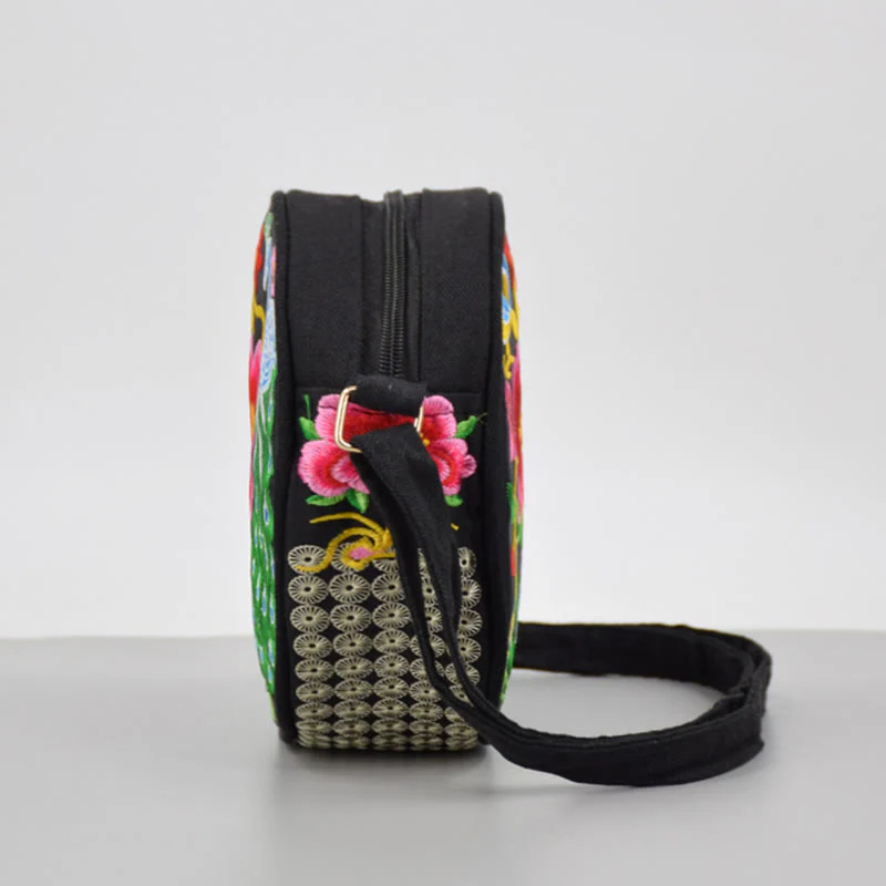 Buddha Stones Drzewo Pieniędzy Galsang Inula Kwiat Piwonia Róża Paw Dwustronny Haft Płótno Torebka Na Zakupy Torebka Torebka Crossbody - Image 12
