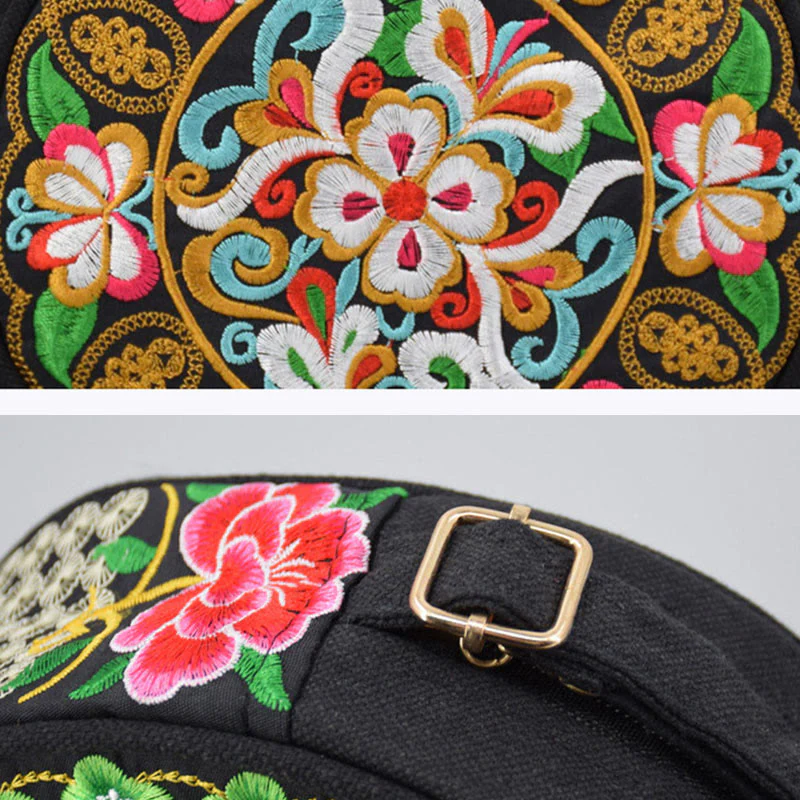 Buddha Stones Drzewo Pieniędzy Galsang Inula Kwiat Piwonia Róża Paw Dwustronny Haft Płótno Torebka Na Zakupy Torebka Torebka Crossbody - Image 14