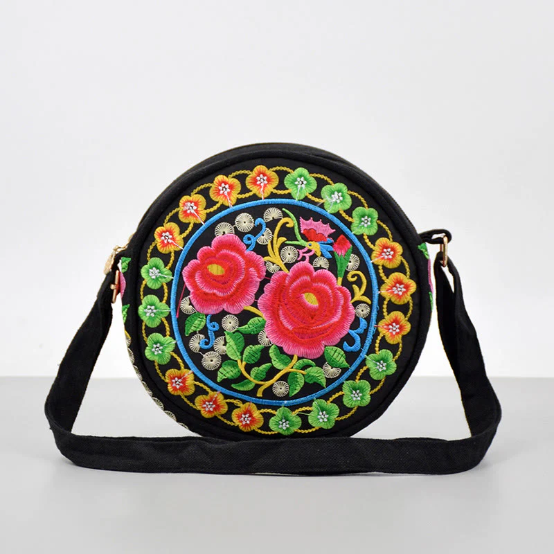 Buddha Stones Drzewo Pieniędzy Galsang Inula Kwiat Piwonia Róża Paw Dwustronny Haft Płótno Torebka Na Zakupy Torebka Torebka Crossbody - Image 18