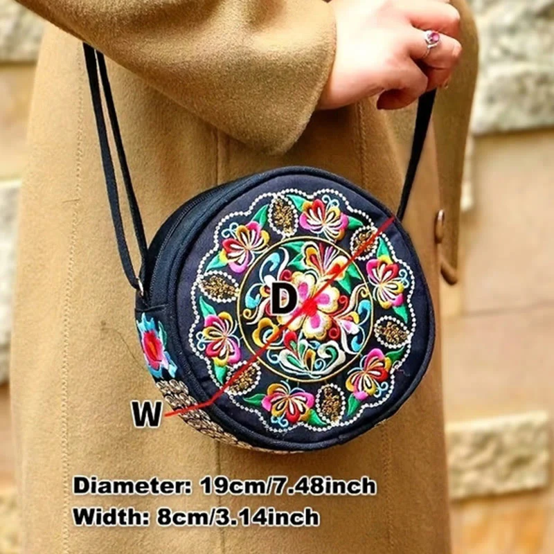 Buddha Stones Drzewo Pieniędzy Galsang Inula Kwiat Piwonia Róża Paw Dwustronny Haft Płótno Torebka Na Zakupy Torebka Torebka Crossbody - Image 7