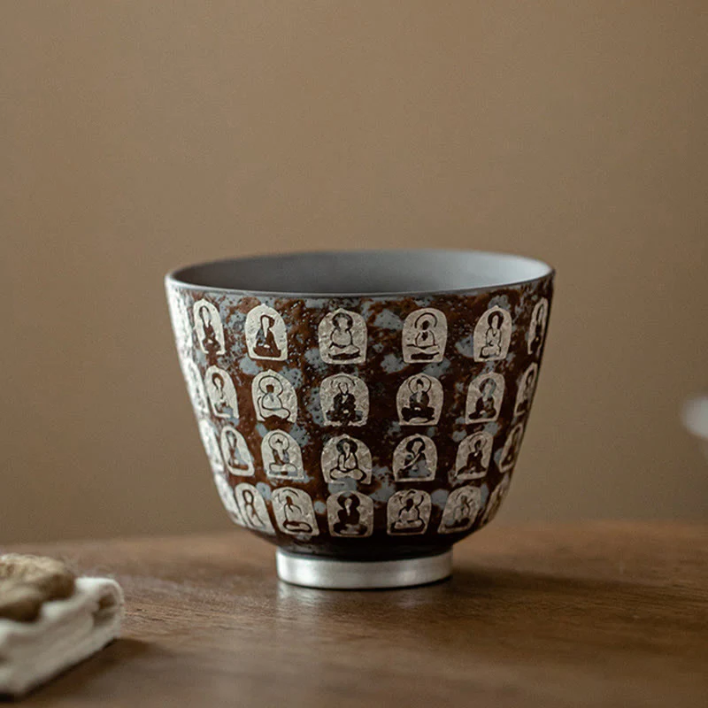 Buddha Stones Dziesięć Tysięcy Poematów Buddy Filiżanka do herbaty Kung Fu Filiżanka do herbaty 100 ml z pudełkiem prezentowym - Image 11
