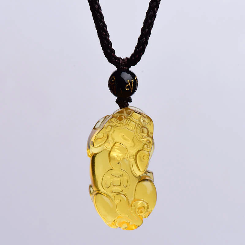 Buddha Stones FengShui Cytryn PiXiu Naszyjnik Bogactwo Wisiorek - Image 10