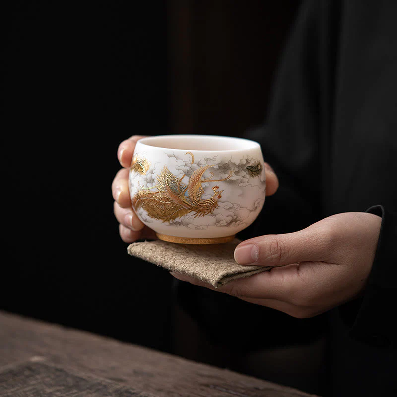 Buddha Stones Feniks Smok Lotos Jeleń Starożytny Budynek Ryba Koi Ceramiczna filiżanka do herbaty Kung Fu Filiżanki do herbaty - Image 3