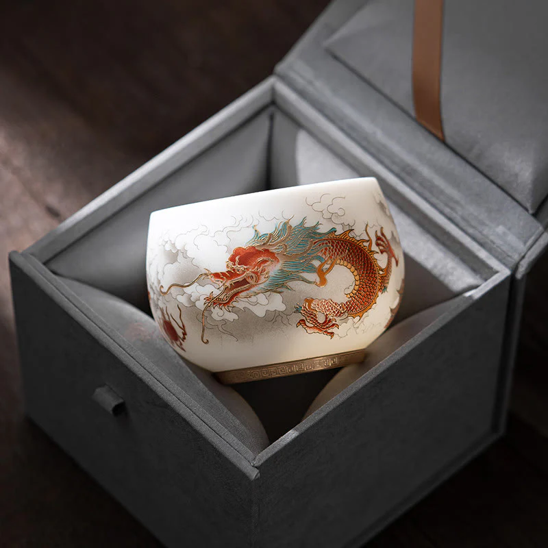 Buddha Stones Feniks Smok Lotos Jeleń Starożytny Budynek Ryba Koi Ceramiczna filiżanka do herbaty Kung Fu Filiżanki do herbaty - Image 5