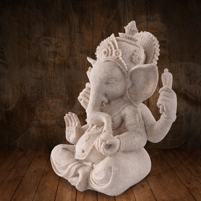 Buddha Stones Ganesh Ganpati Posąg Słonia Bogactwo Błogosławieństwo Dekoracja Domu - Image 2
