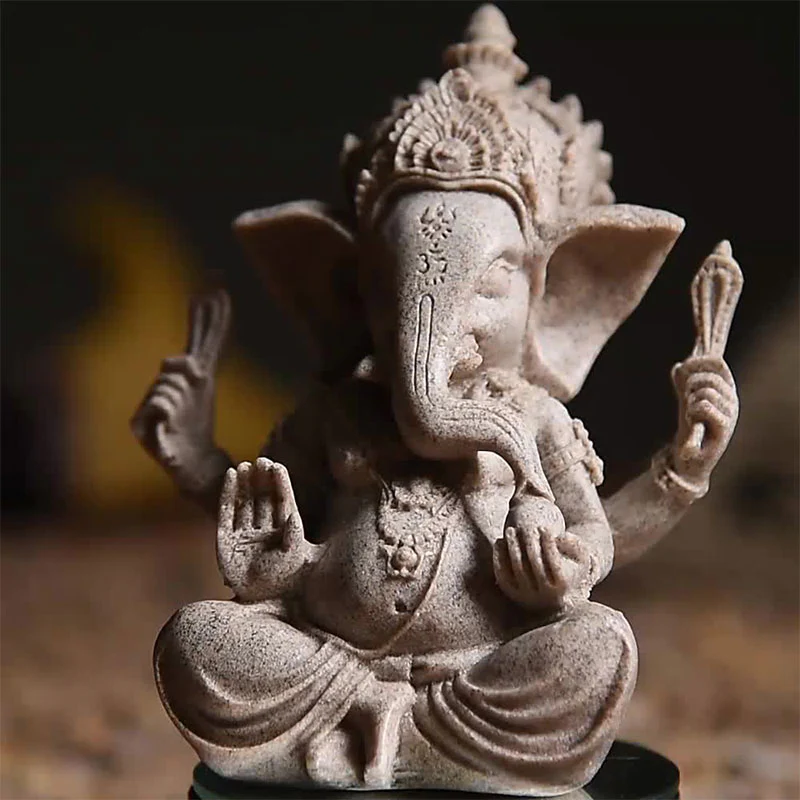 Buddha Stones Ganesh Ganpati Posąg Słonia Bogactwo Błogosławieństwo Dekoracja Domu - Image 3