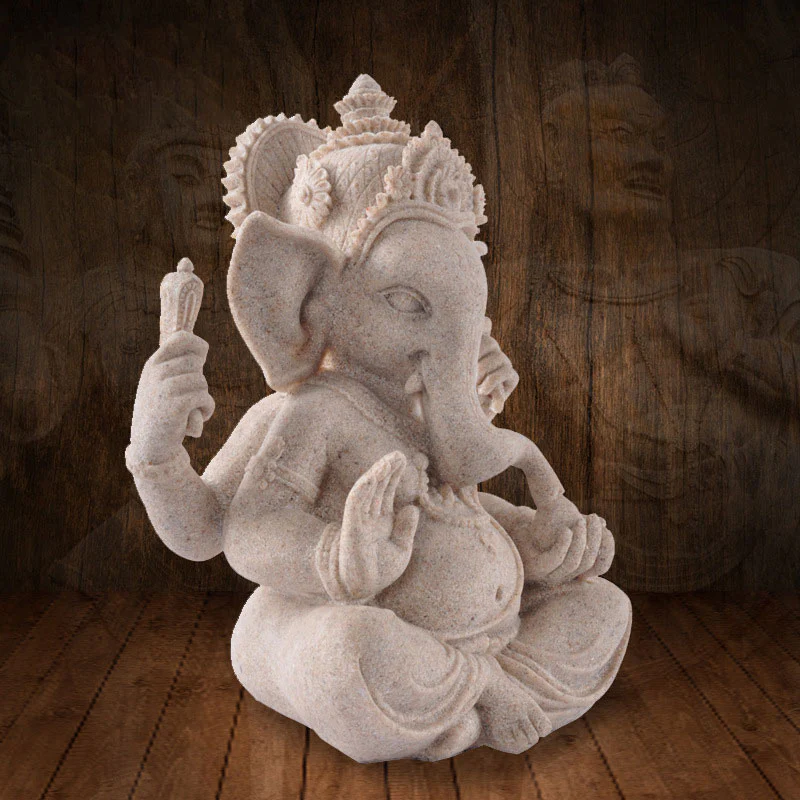 Buddha Stones Ganesh Ganpati Posąg Słonia Bogactwo Błogosławieństwo Dekoracja Domu - Image 4