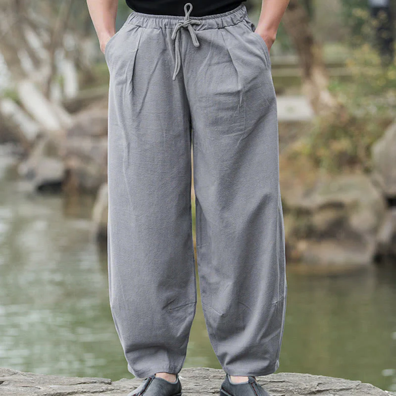 Spodnie męskie z kieszeniami w stylu casual bloomer z motywem Buddha Stones - Image 11