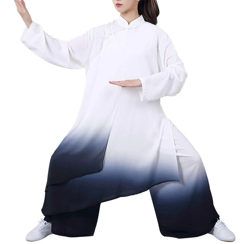 Buddha Stones Gradient Malowanie Medytacja Modlitwa Duchowy Zen Tai Chi Qigong Praktyka Unisex Zestaw Ubrań - Image 11