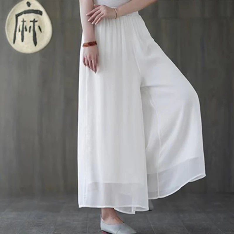 Buddha Stones Hanfu Styl Midi Sukienka Szerokie Spodnie Medytacja Zen Praktyka Joga Taniec Odzież - Image 15