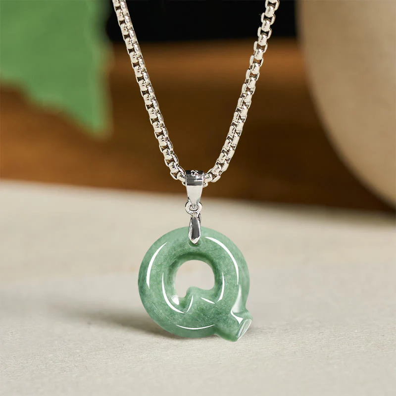 Naszyjnik z szerokim łańcuszkiem z Buddha Stones w kształcie litery AZ z jadeitu i tytanu, z wisiorkiem na znak dobrobytu - Image 26