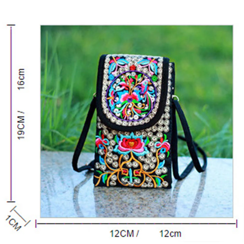 Buddha Stones Inula Kwiat Róża Haft Płócienny Plecak Torba Crossbody - Image 6