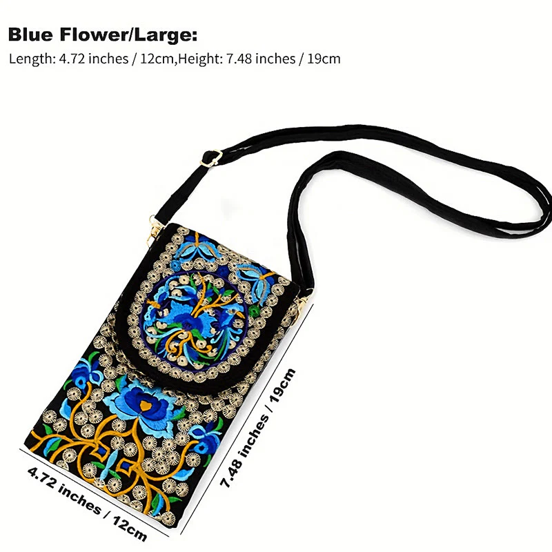 Buddha Stones Inula Kwiat Róża Haft Płócienny Plecak Torba Crossbody - Image 8