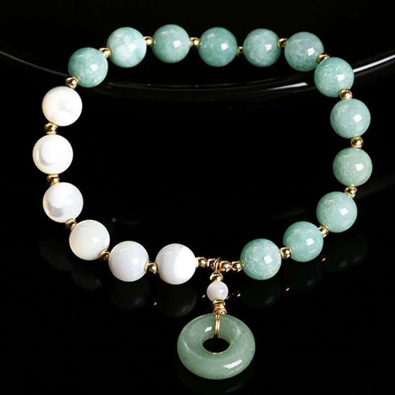 Buddha Stones Jade Trochus Podkowa Ślimak Zapięcie Pokoju Charm Bransoletka Obfitość - Image 3