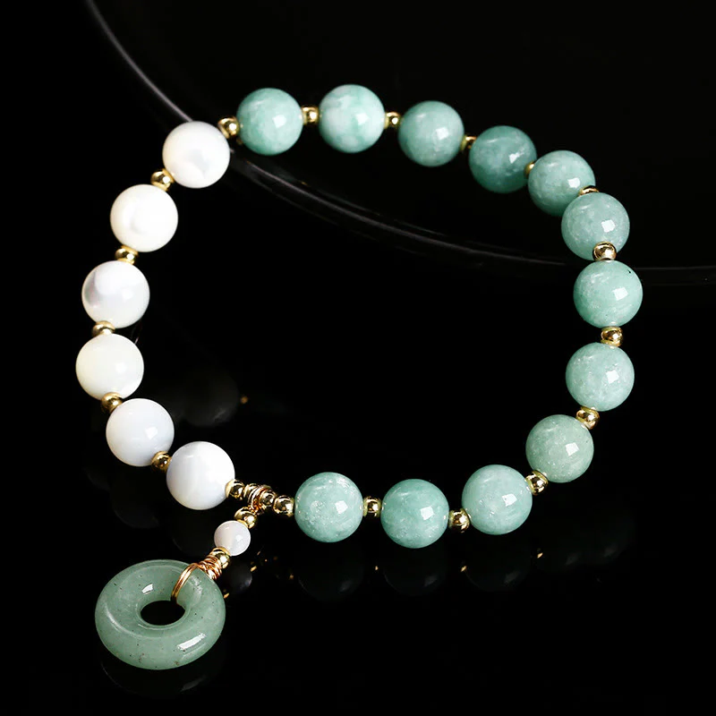 Buddha Stones Jade Trochus Podkowa Ślimak Zapięcie Pokoju Charm Bransoletka Obfitość - Image 4