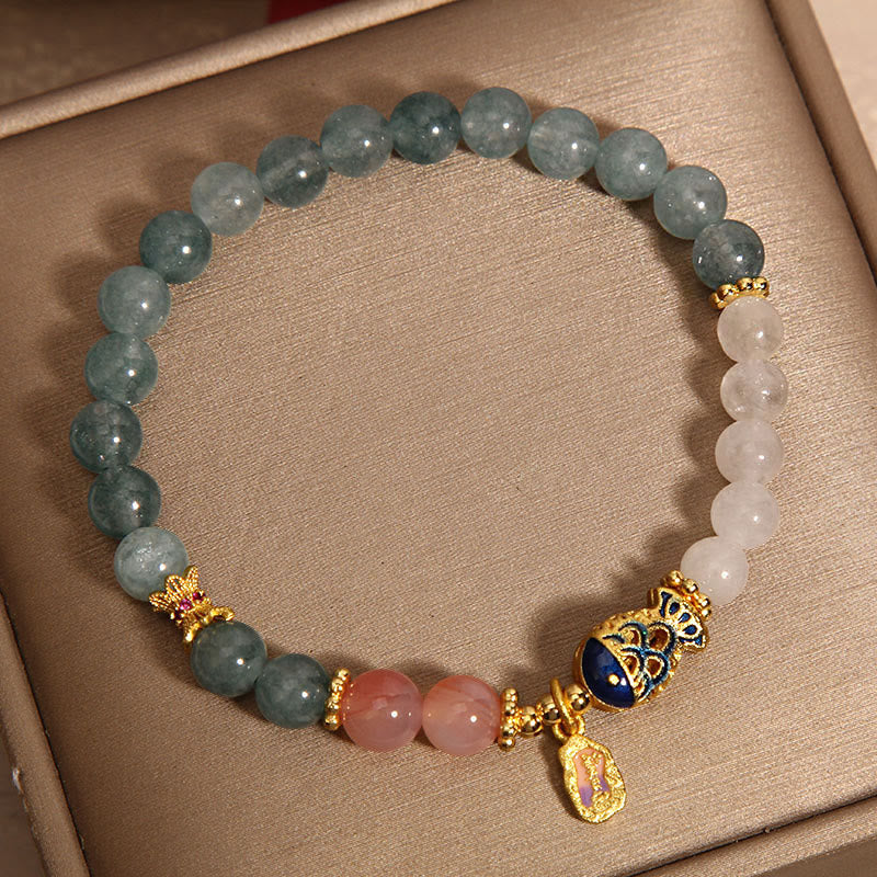 Buddha Stones Jade Yanyuan Agat Biały Jadeit Koi Ryba Pismo Urok Bransoletka Szczęścia - Image 2