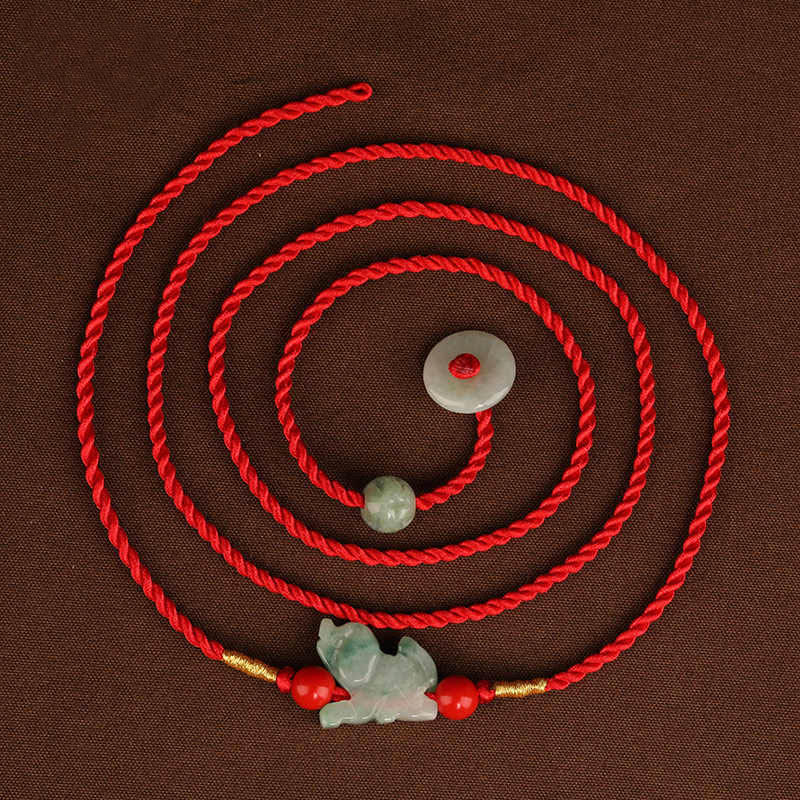 Buddha Stones Jadeit Klamra Pokoju Błogosławieństwo Czerwony Sznurek Łańcuszek Na Brzuch - Image 11