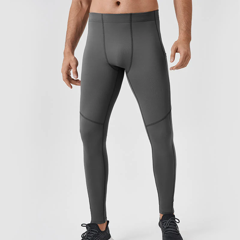 Buddha Stones Jednokolorowe Wysokie Spodnie Elastyczne Oddychające Sportowe Męskie Legginsy Z Tylną Kieszenią Na Zamek Błyskawiczny - Image 22