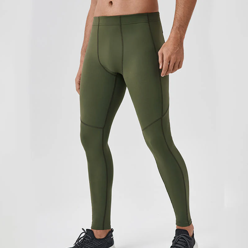 Buddha Stones Jednokolorowe Wysokie Spodnie Elastyczne Oddychające Sportowe Męskie Legginsy Z Tylną Kieszenią Na Zamek Błyskawiczny - Image 27