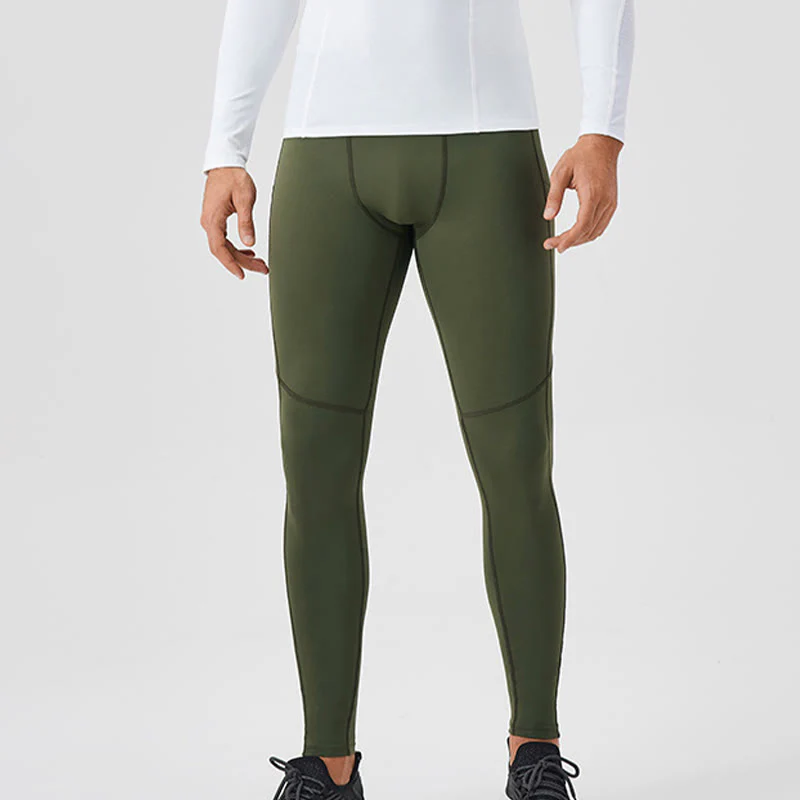 Buddha Stones Jednokolorowe Wysokie Spodnie Elastyczne Oddychające Sportowe Męskie Legginsy Z Tylną Kieszenią Na Zamek Błyskawiczny - Image 31