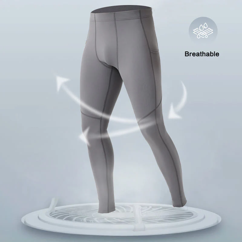 Buddha Stones Jednokolorowe Wysokie Spodnie Elastyczne Oddychające Sportowe Męskie Legginsy Z Tylną Kieszenią Na Zamek Błyskawiczny - Image 7