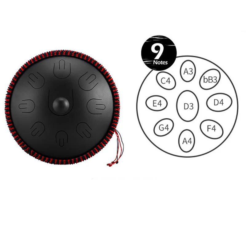 Buddha Stones językowy ze stali Dźwięk uzdrawiający Joga Medytacja Zestaw 9 nut 15-calowy instrument handpan - Image 7