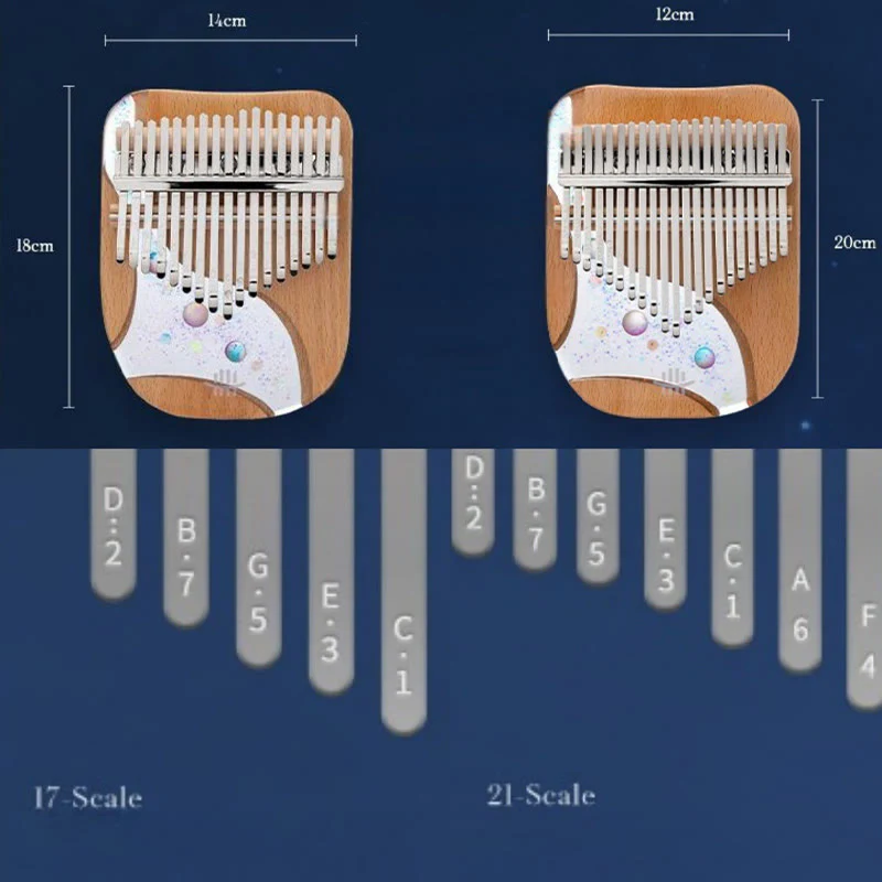 Buddha Stones Kalimba 17/21 Klawiszy Fortepian Kciuk Drewno Bukowe Planeta Wszechświat Przenośny Fortepian Palcowy - Image 14