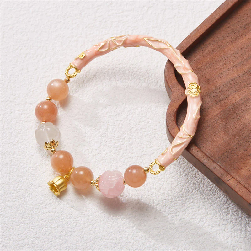 Buddha Stones Kamień słoneczny Złoty jedwabny jadeit Konwalia Charm Pozytywna bransoletka Bangle - Image 10