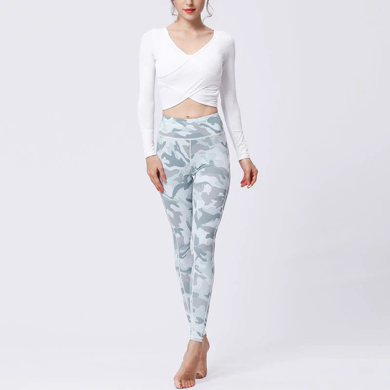 Buddha Stones Kamienie Kamuflaż Sport Fitness Joga Legginsy Wysoki Stan Damskie Spodnie Do Jogi - Image 15