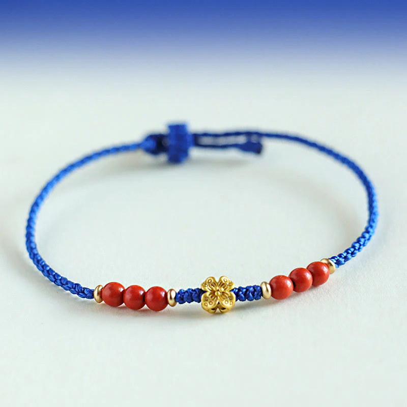 Buddha Stones Klein Blue String South Red Agat Garnet Copper Flower Power - Image 3