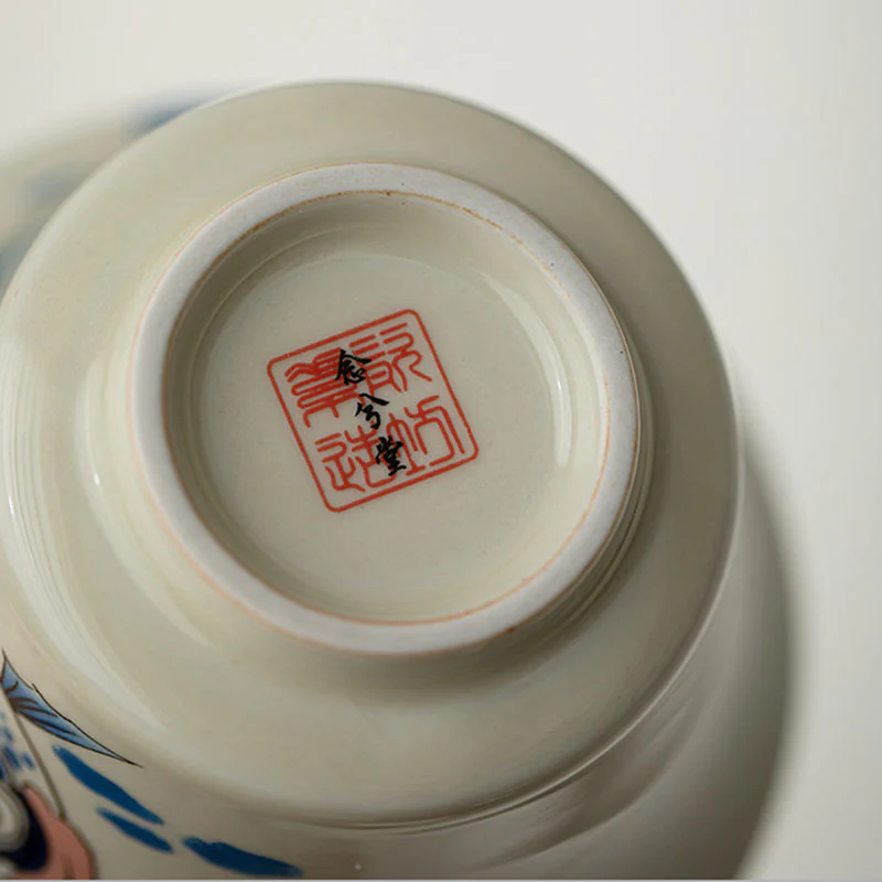 Buddha Stones Koi Fish Arowana Ceramic Gaiwan Sancai Filiżanka Kung Fu Filiżanka do herbaty z pokrywką 130ml - Image 23