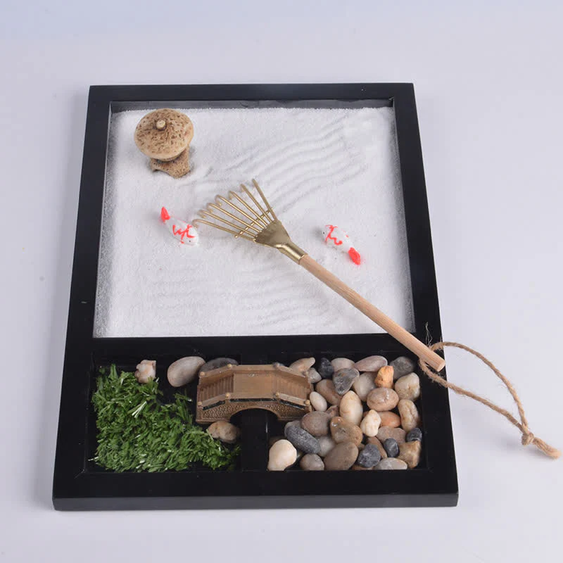 Buddha Stones Koi Mały Most Spokój Medytacja Ogród Zen Dekoracja - Image 3