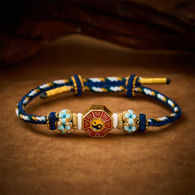 Buddha Stones Kolorowa bransoletka Bagua z chińskiej monety, pleciona ręcznie w stylu tybetańskim - Image 19