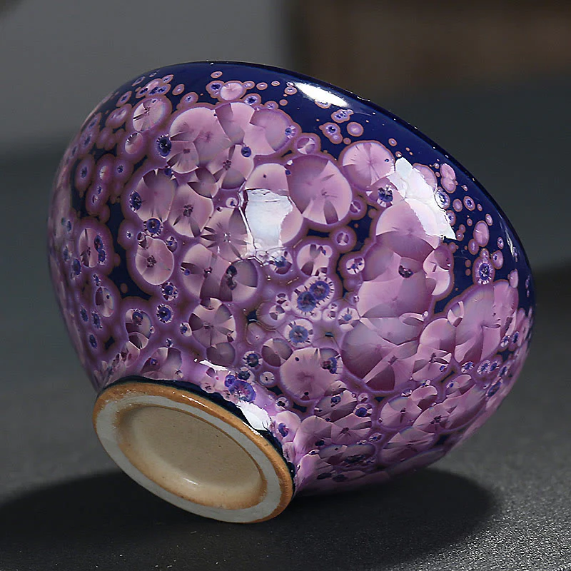 Buddha Stones Kolorowe Kwiaty Irysa Chiński Jianzhan Kiln Change Porcelanowa Filiżanka Do Herbaty Tenmoku Kung Fu - Image 4