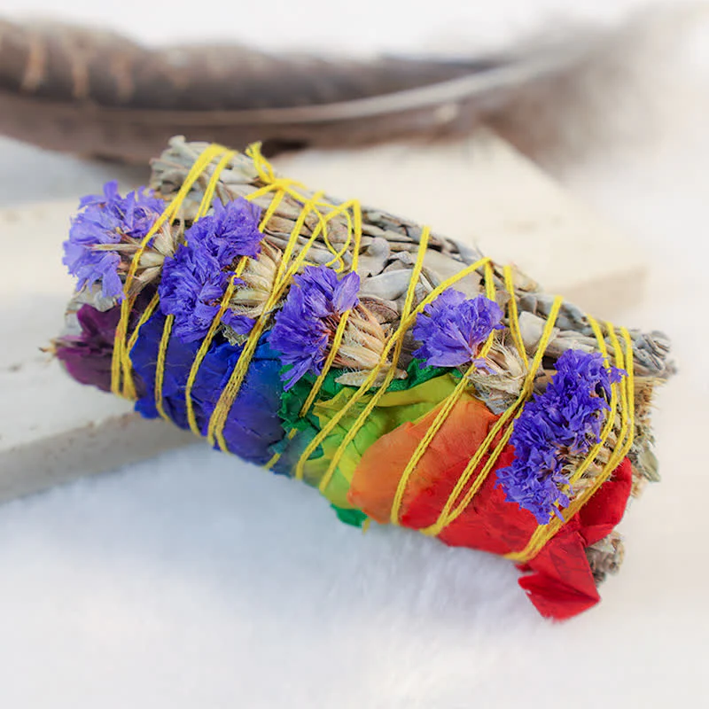 Buddha Stones Kolorowe Stokrotki Czerwone Róże Kwiaty Smudge Stick Do Domowego Oczyszczania Kadzidła Uzdrawiająca Medytacja Smudge Sticks Rytuały Zestaw - Image 8