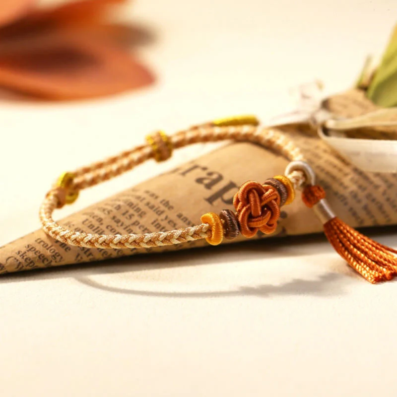 Buddha Stones Kolorowe sznurki Peach Blossom Knot Tassels Bransoletka ochronna - Image 10