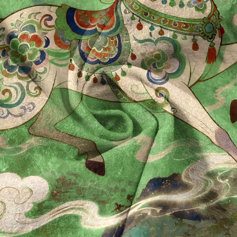 Buddha Stones Koszula męska z krótkim rękawem i ozdobnym wzorem w biegnące konie, bawełniana, zapinana na pół guzika - Image 15