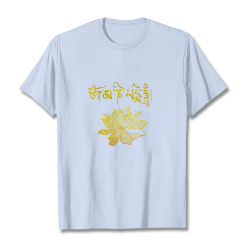 Buddha Stones Koszulka z sanskryckim motywem Golden Lotus - Image 11