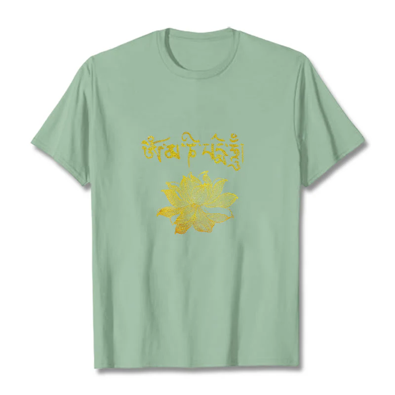 Buddha Stones Koszulka z sanskryckim motywem Golden Lotus - Image 14