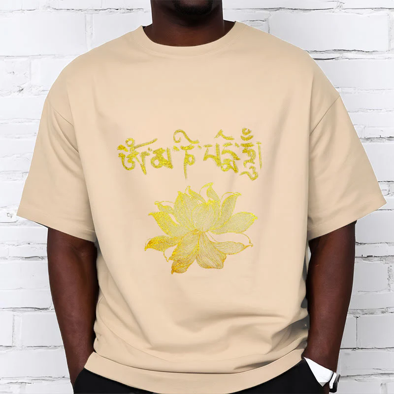 Buddha Stones Koszulka z sanskryckim motywem Golden Lotus - Image 19