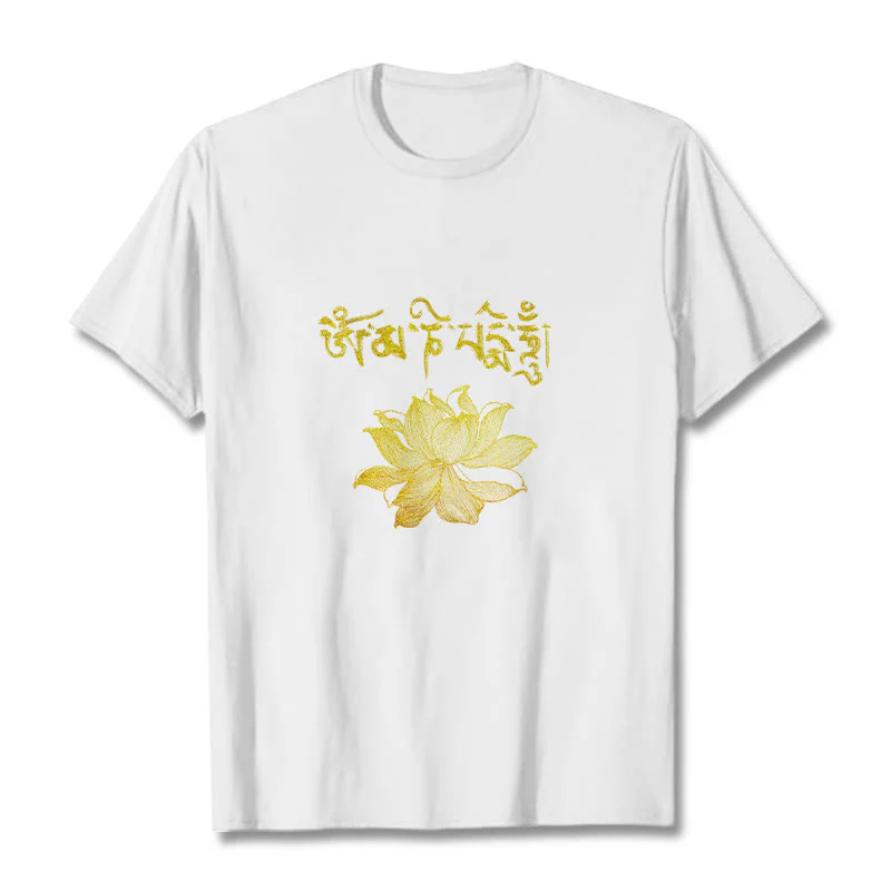 Buddha Stones Koszulka z sanskryckim motywem Golden Lotus - Image 6