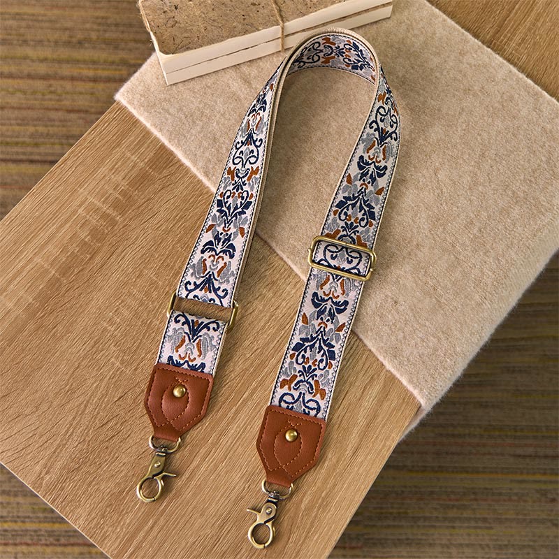 Buddha Stones Kwiat Geometryczny Haft Regulowane Torebki Torebka na Ramię Crossbody Paski Wymienne - Image 22