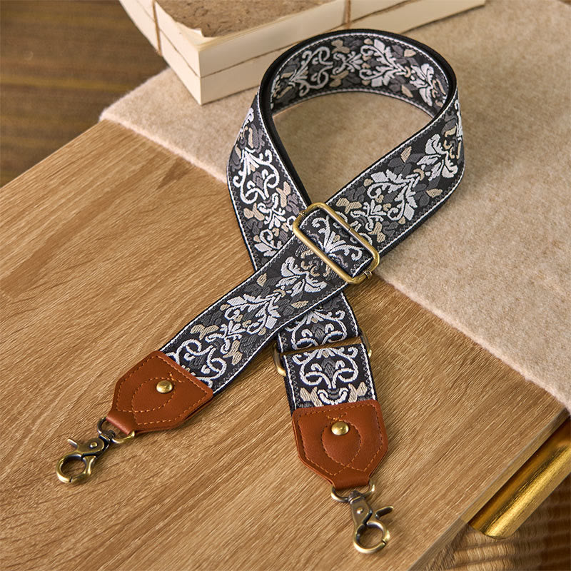 Buddha Stones Kwiat Geometryczny Haft Regulowane Torebki Torebka na Ramię Crossbody Paski Wymienne - Image 26