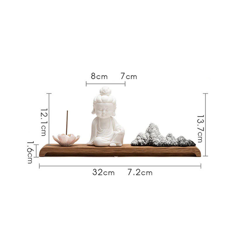 Buddha Stones Kwiat Lotosu Tathagata Kwan Yin Avalokitesvara Ksitigarbha Medytacja Ceramiczny Kadzidełko Dekoracja - Image 11