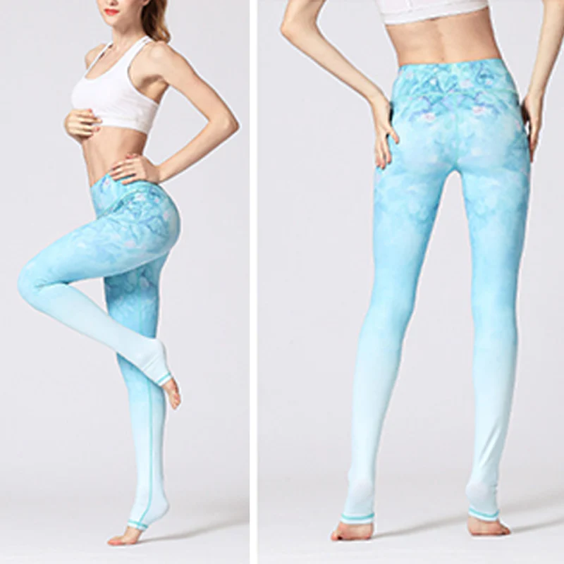 Buddha Stones Kwiat Lotosu Wzór Kwiatowy Spodnie Sportowe Fitness Joga Legginsy Damskie Spodnie Joga - Image 17