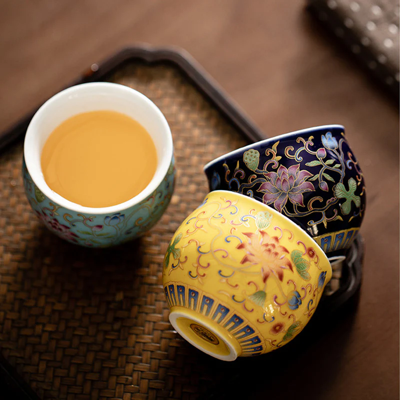 Buddha Stones Kwiat Lotosu Wzór Pod Ceramiczny Filiżanka Kung Fu Filiżanka Do Herbaty 80ml - Image 12