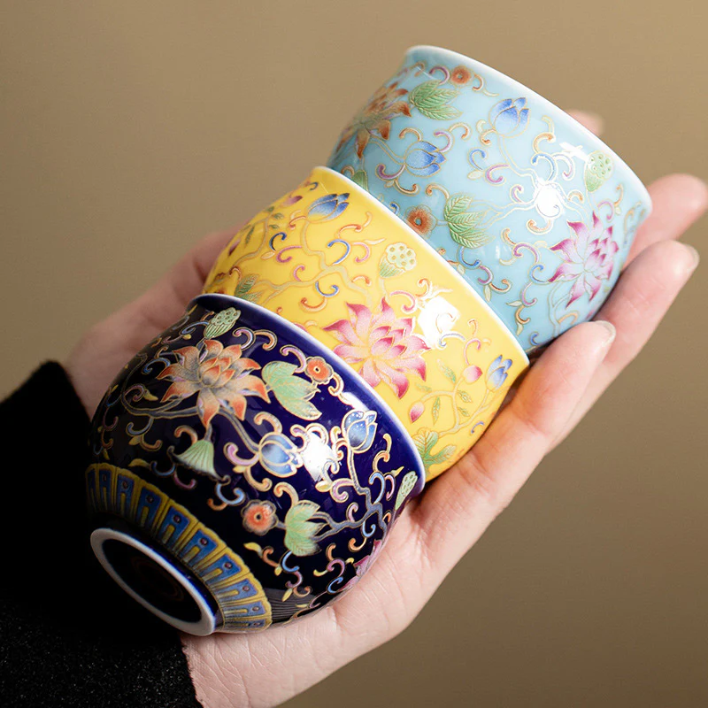 Buddha Stones Kwiat Lotosu Wzór Pod Ceramiczny Filiżanka Kung Fu Filiżanka Do Herbaty 80ml - Image 13