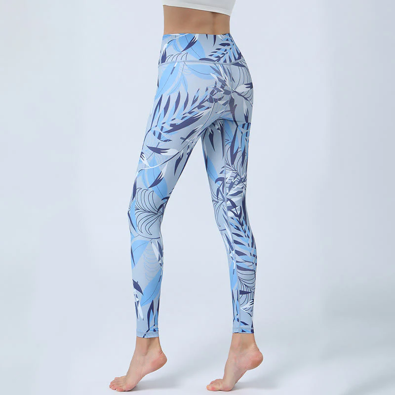 Buddha Stones Kwiaty Liście Nadruk Sport Fitness Joga Legginsy Wysoki Stan Damskie Spodnie do Jogi - Image 12