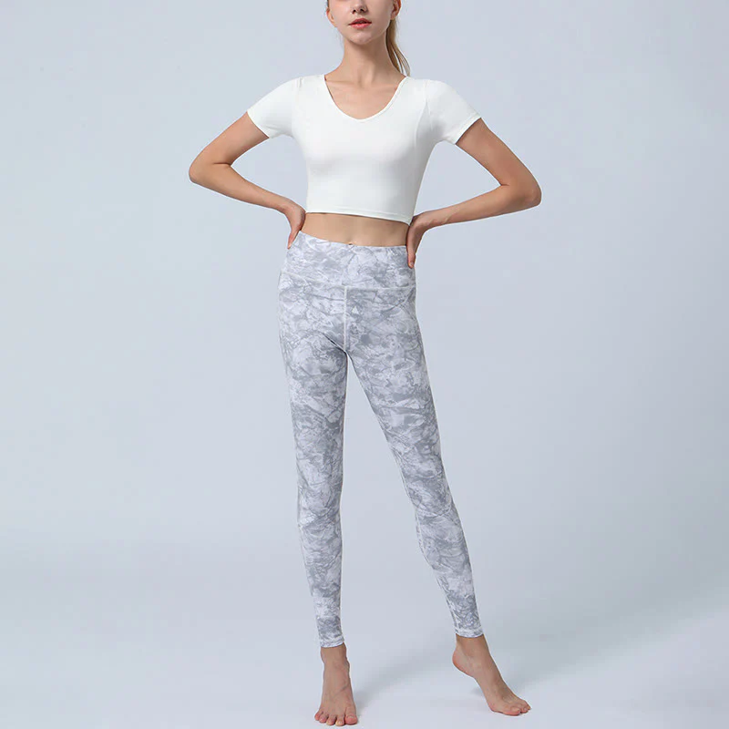 Buddha Stones Kwiaty Liście Nadruk Sport Fitness Joga Legginsy Wysoki Stan Damskie Spodnie do Jogi - Image 15